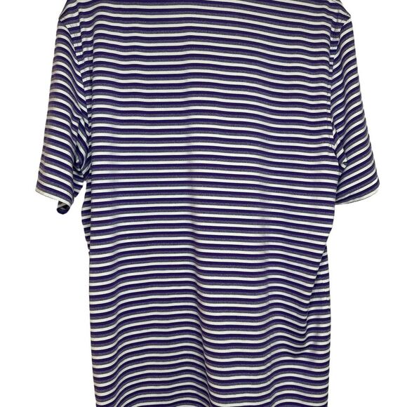 ACU Southern Tide Purple and White Striped Polo Shirt Size M - Picture 2 of 9